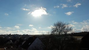 Stand der Mittagssonne am 21. Januar 2018 um 12:23 Uhr Richtung Süden gesehen