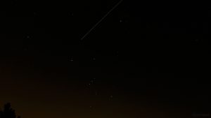 Internationale Raumstation (ISS) am 8. Februar 2018 um 18:53 Uhr zwischen den Sternbildern Stier und Orion
