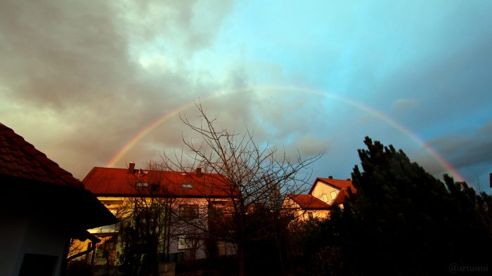 Regenbogen am 12. März 2018 um 18:09 Uhr