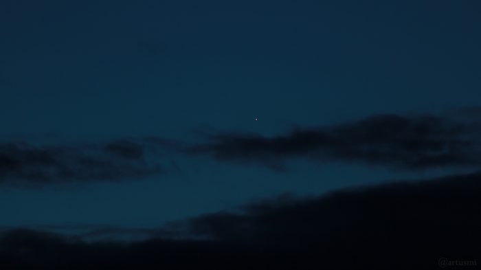 Planet Merkur am 12. März 2018 um 19:03 Uhr