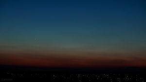 Planeten Venus und Merkur am 14. März 2018 um 19:09 Uhr über Waldbrunn