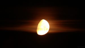 Untergehender Mond mit Goldenem Henkel am 25. April 2018 um 03:57 Uhr