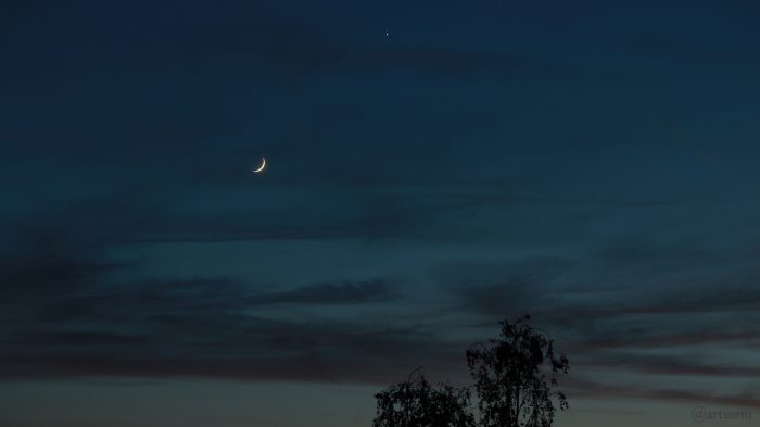 Konstellation Mond und Planet Venus am 17. Mai 2018 um 21:46 Uhr