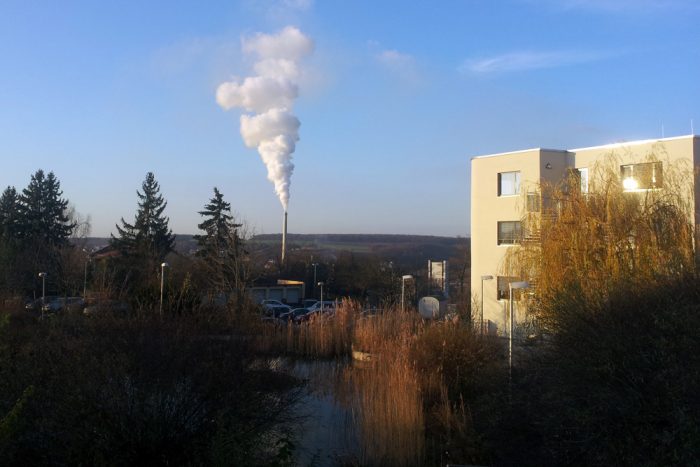 Zuckerfabrik und Main-Klinik in Ochsenfurt am Main