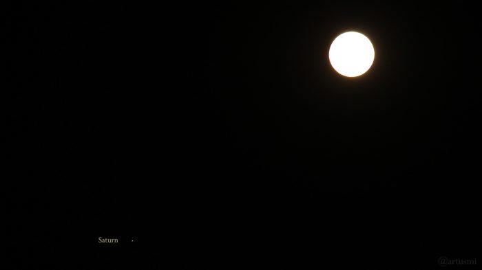 Konstellation Saturn und Mond am 27. Juni 2018 um 23:03 Uhr