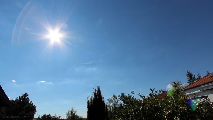 33 Grad im Schatten - Wetterbild vom 5. August 2018 um 16:27 Uhr