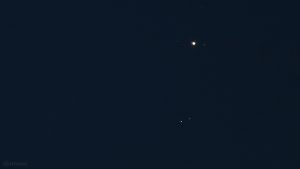 Jupiter mit den Galileischen Monden und Doppelstern Zubenelgenubi am 16. August 2018 um 21:27 Uhr