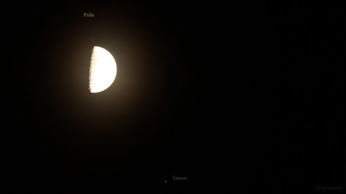 Konstellation Polis, Mond und Saturn am 17. September 2018 um 20:24 Uhr