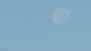 Abnehmender Mond am 28. September 2018 um 09:39 Uhr am Westhimmel