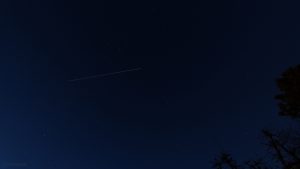 Strichspur der Internationalen Raumstation ISS am 31. Januar 2019 um 18:15 Uhr am Nordhimmel