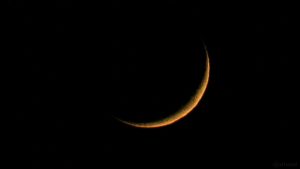 Schmale Mondsichel am 7. Februar 2019 um 19:26 Uhr