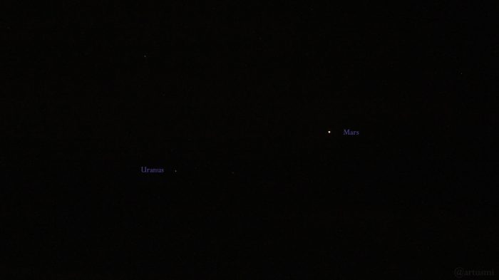 Uranus und Mars am 12. Februar 2019 um 23:01 Uhr