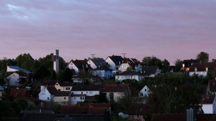 Eisingen am 26. April 2019 um 06:11 Uhr bei Sonnenaufgang