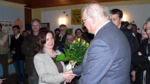 Ursula Engert und Erich Günder nach der Bürgermeisterwahl am 16. März 2008