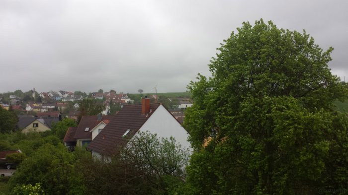 In Eisingen war es am 4. Mai 2019 um 09:30 Uhr stürmisch und regnerisch