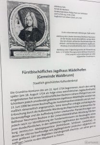 Schautafel: Fürstbischöfliches Jagdhaus Mädelhofen bei Waldbrunn