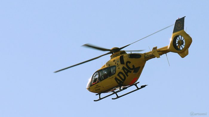 Rettungshubschrauber Christoph 18 am 23. August 2019 um 08:53 Uhr über Eisingen