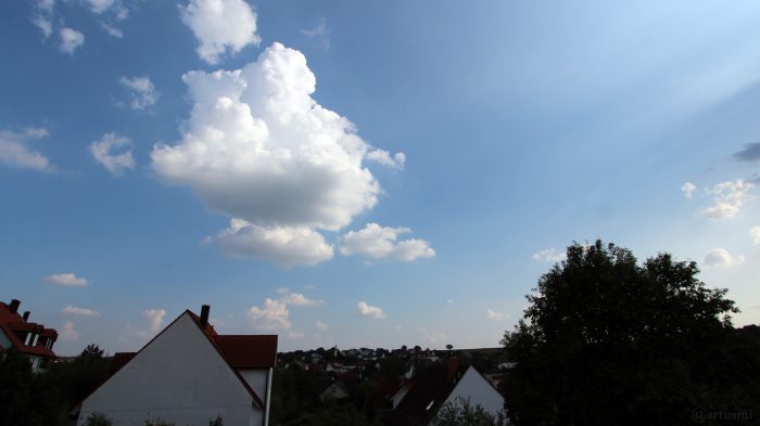 Wetterbild aus Eisingen vom 27. August 2019 um 17:10 Uhr bei 30 Grad
