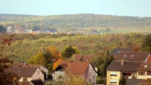 Blick von Eisingen nach Hettstadt am 11. Oktober 2019