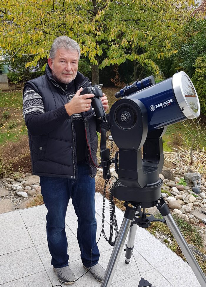 Artur Schmitt am Teleskop während des Merkurtransits am 11. November 2019