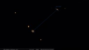 Abstand Jupiter-Saturn während der Großen Konjuktion am 21. Dezember 2020