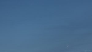 Konstellation Venus - Mond am 28. Dezember 2019 um 16:49 Uhr am Südwesthimmel