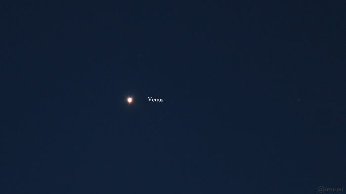 Planet Venus am 7. Februar 2020 um 18:12 Uhr am Südwesthimmel von Eisingen