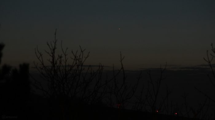 Planet Merkur am 8. Februar 2020 um 18:29 Uhr