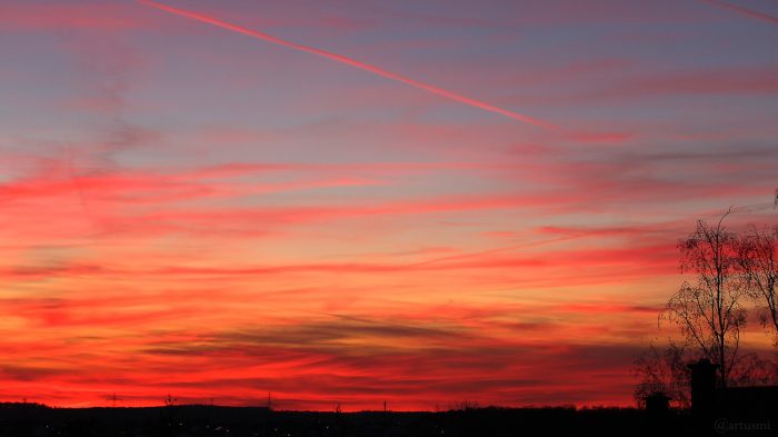 Abendrot am 15. März 2020 um 18:44 Uhr