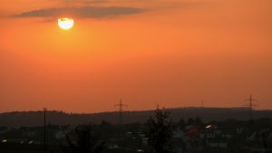 Sonnenuntergang in Eisingen am 28. März 2020 um 18:20 Uhr