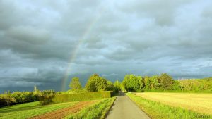 Regenbogen in Eisingen am 30. April 2020 um 19:45 Uhr