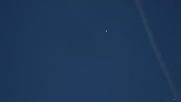 Planet Venus am 7. Mai 2020 um 21:17 Uhr am Westhimmel von Eisingen