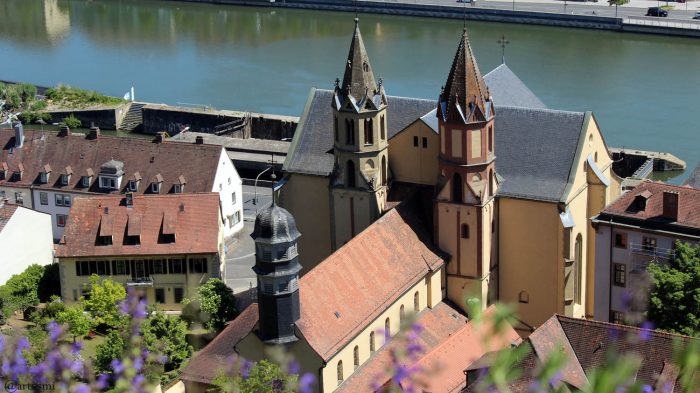 St. Burkard in Würzburg am Main am 18. Mai 2020