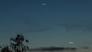 Venus und Merkur am 18. Mai 2020 um 21:49 Uhr am Nordwesthimmel von Eisingen