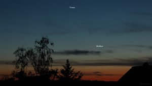 Venus und Merkur am 18. Mai 2020 um 21:50 Uhr am Nordwesthimmel von Eisingen