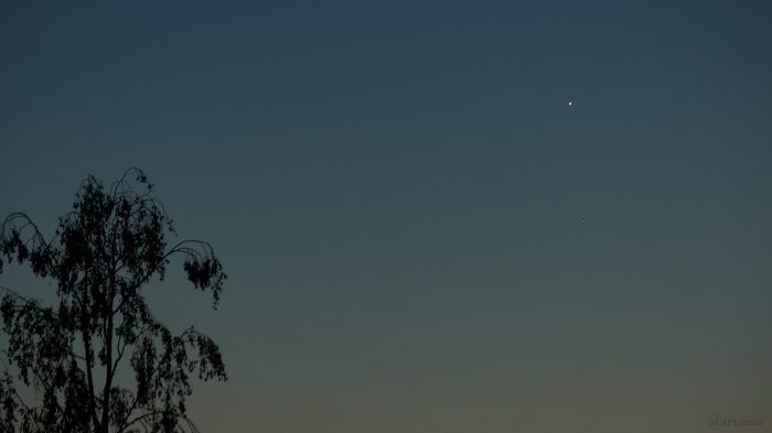 Venus und Merkur am 21. Mai 2020 um 21:58 Uhr am Nordwesthimmel von Eisingen