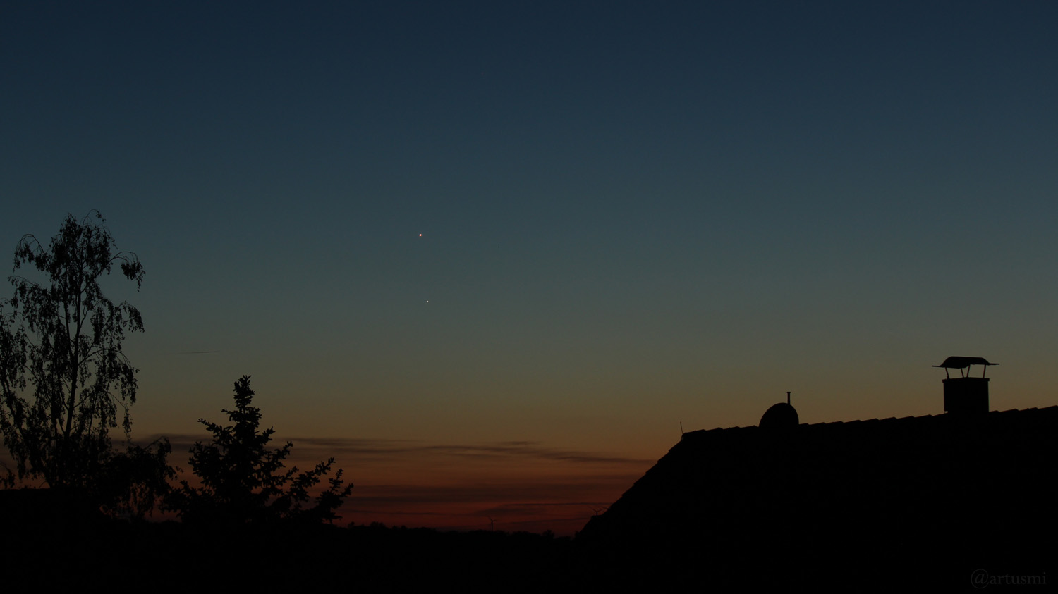 Venus und Merkur am 21. Mai 2020 um 22:07 Uhr am Nordwesthimmel von Eisingen