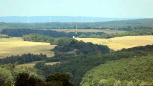 Blick von Eisingen auf die Hans-Haffner-Sternwarte bei Hettstadt