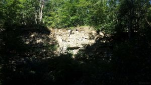 Naturdenkmal Werksandsteinbruch mit Pfadfindersee westlich von Höchberg am 31. Juli 2020
