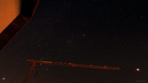 Sirius, Sternbilder Orion, Stier und Planet Mars im Sternbild Fisch am 20. Oktober 2020 um 04:31 Uhr