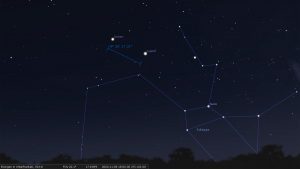 Konstellation Saturn und Jupiter am 9. November 2020 um 18:00 Uhr