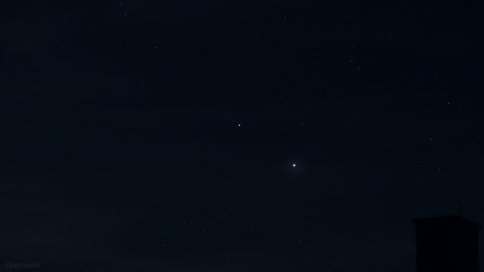 Saturn und Jupiter am 21. November 2020 am Südwesthimmel von Eisingen
