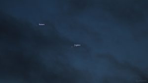Konstellation Saturn und Jupiter am 7. Dezember 2020 am Südwesthimmel von Eisingen