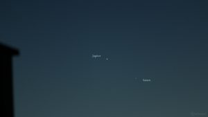 Jupiter und Saturn am 29. Dezember 2020 am Südwesthimmel von Eisingen