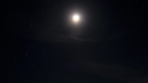 Südwesthimmel mit Orion, Mond, Aldebaran und Mars am 20. Februar 2021 um 21:15 Uhr
