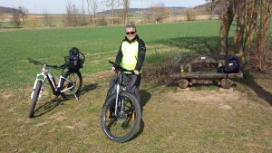 Während der Fahrradtour am 25. März 2021 bei Uettingen im Lkr. Würzburg