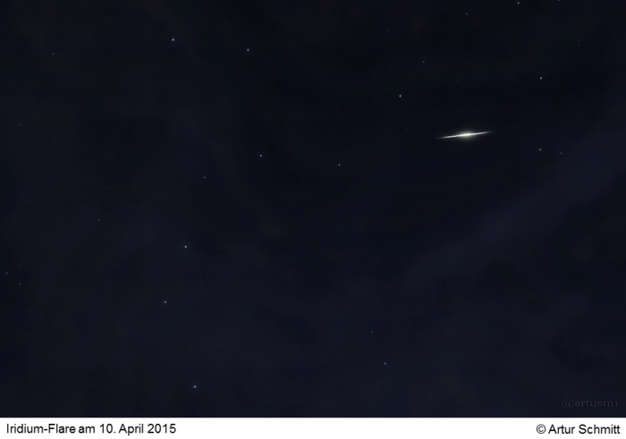 Iridium Flare des Satelliten Iridium 52 am 10. April 2015 um 21:06:51 Uhr