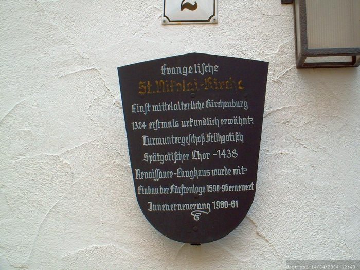 Infotafel St. Nikolei-Kirche in Marktbreit