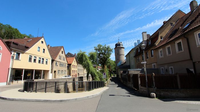 Winterseitenweg und Weißer Turm in Marktbreit