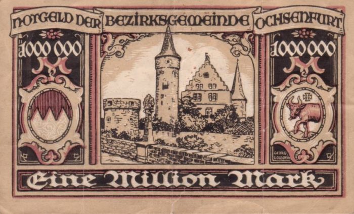 Notgeld aus dem Jahr 1923 - Eine Million - Rückseite